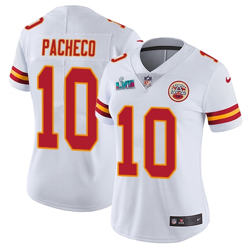 Chiefs #10 Isiah Pacheco White Super Bowl LVII Patch Women's Stitched Vapor Untouchable Limited Jersey cheap jerseys for sale - CheapJerseys.Shop