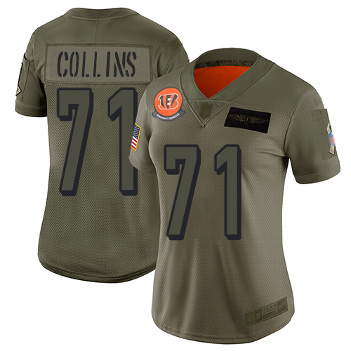 Bengals #71 La'el Collins Camo Women's Stitched Limited 2019 Salute To Service Jersey cheap jerseys for sale - CheapJerseys.Shop