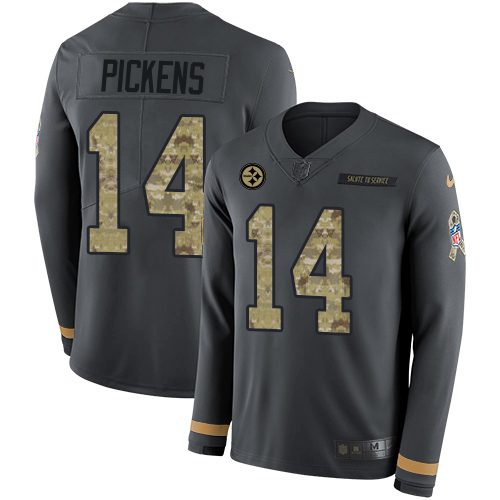 Steelers #14 George Pickens Anthracite Salute To Service Youth Stitched Limited Therma Long Sleeve Jersey cheap jerseys for sale - CheapJerseys.Shop
