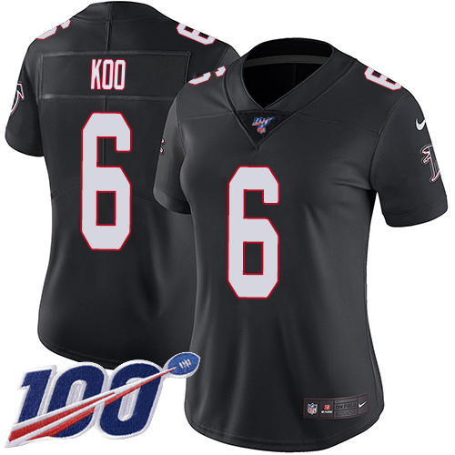 Falcons #6 Younghoe Koo Black Alternate Stitched Women's 100th Season Vapor Untouchable Limited Jersey cheap jerseys for sale - CheapJerseys.Shop