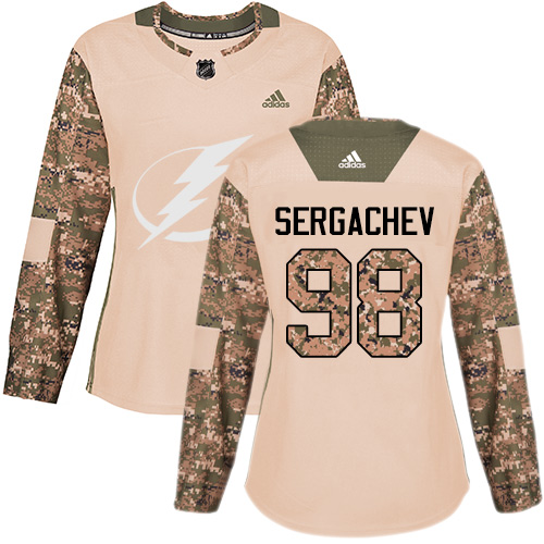 Tampa Bay Lightning #98 Mikhail Sergachev Camo Authentic 2017 Veterans Day Women's Stitched Jersey Womens cheap jerseys for sale - CheapJerseys.Shop