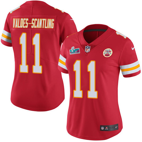 Chiefs #11 Marquez Valdes-Scantling Red Team Color Super Bowl LVII Patch Women's Stitched Vapor Untouchable Limited Jersey cheap jerseys for sale - CheapJerseys.Shop