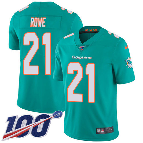 Miami Dolphins #21 Eric Rowe Aqua Green Team Color Men's Stitched 100th Season Vapor Untouchable Limited Jersey Men's cheap jerseys for sale - CheapJerseys.Shop