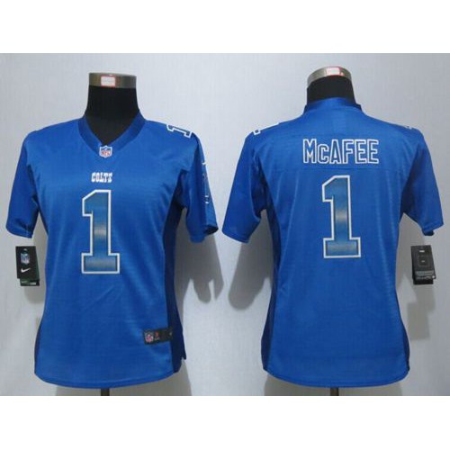 Indianapolis Colts #1 Pat McAfee Royal Blue Team Color Women's Stitched Elite Strobe Jersey Womens cheap jerseys for sale - CheapJerseys.Shop