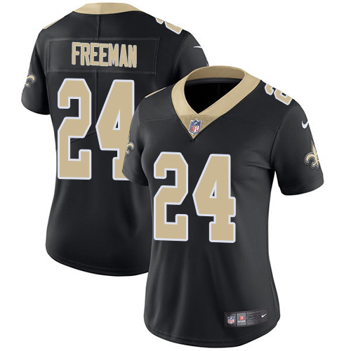 New Orleans Saints #24 Devonta Freeman Black Team Color Women's Stitched Vapor Untouchable Limited Jersey Womens cheap jerseys for sale - CheapJerseys.Shop