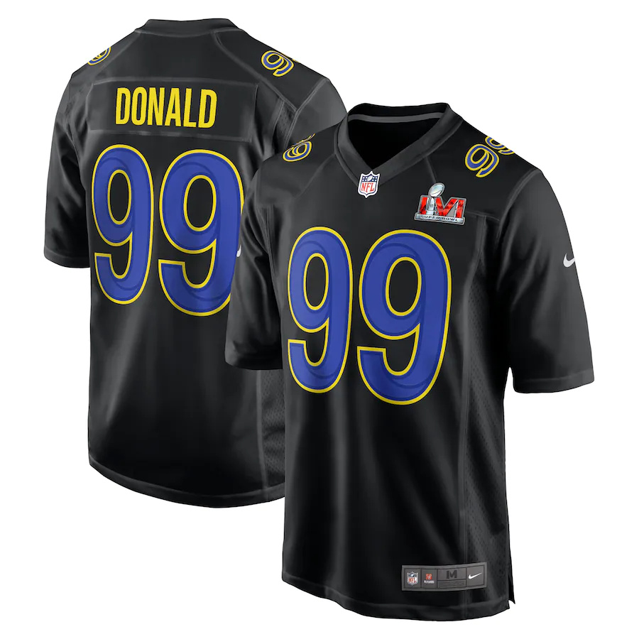 Rams #99 Aaron Donald Black Men's Super Bowl LVI Bound Game Fashion Jersey cheap jerseys for sale - CheapJerseys.Shop
