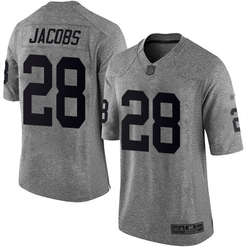 Raiders #28 Josh Jacobs Gray Men's Stitched Limited Gridiron Gray Jersey cheap jerseys for sale - CheapJerseys.Shop