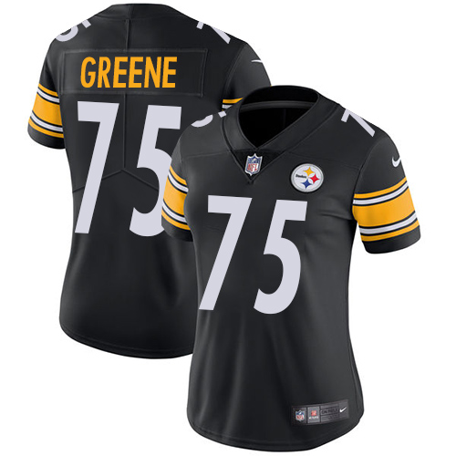 Pittsburgh Steelers #75 Joe Greene Black Team Color Women's Stitched Vapor Untouchable Limited Jersey Womens cheap jerseys for sale - CheapJerseys.Shop