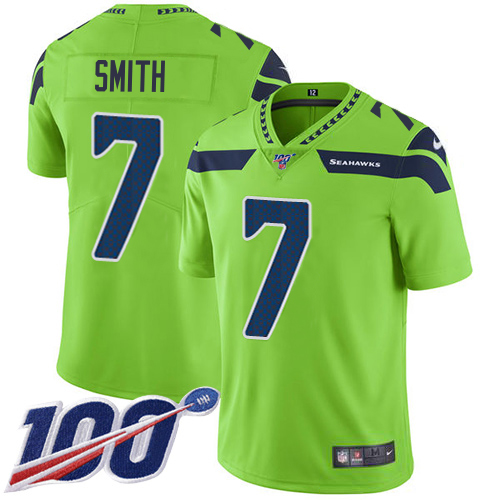 Seahawks #7 Geno Smith Green Youth Stitched Limited Rush 100th Season Jersey cheap jerseys for sale - CheapJerseys.Shop