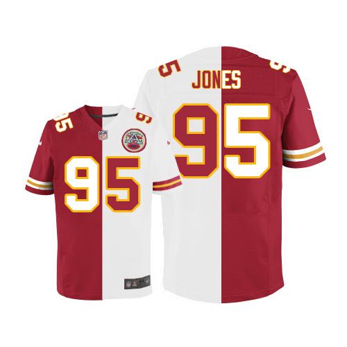 Chiefs #95 Chris Jones Red/White Men's Stitched Elite Split Jersey cheap jerseys for sale - CheapJerseys.Shop