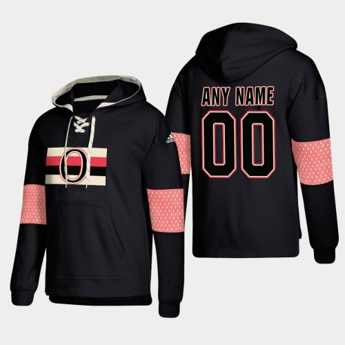 Ottawa Senators Personalized Lace-Up Pullover Hoodie Black cheap jerseys for sale - CheapJerseys.Shop