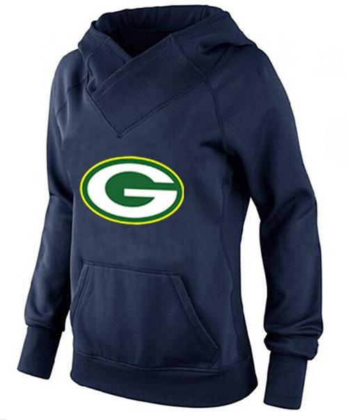 Women's Green Bay Packers Logo Pullover Hoodie Navy Blue cheap jerseys for sale - CheapJerseys.Shop
