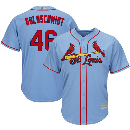 St.Louis Cardinals #46 Paul Goldschmidt Light Blue New Cool Base Stitched Jersey Men's cheap jerseys for sale - CheapJerseys.Shop