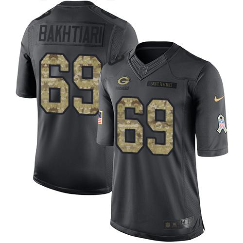 Green Bay Packers #69 David Bakhtiari Black Men's Stitched Limited 2016 Salute To Service Jersey Men's cheap jerseys for sale - CheapJerseys.Shop