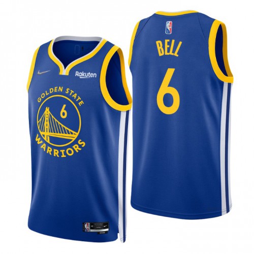 Golden State Warriors #6 Jordan Bell Royal Mens 2021-22 75th Anniversary Diamond Swingman Jersey - Icon Edition Mens cheap jerseys for sale - CheapJerseys.Shop