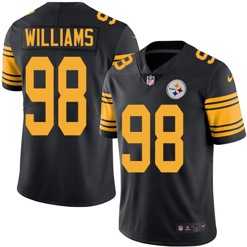 Pittsburgh Steelers #98 Vince Williams Black Men's Stitched Limited Rush Jersey Men's cheap jerseys for sale - CheapJerseys.Shop