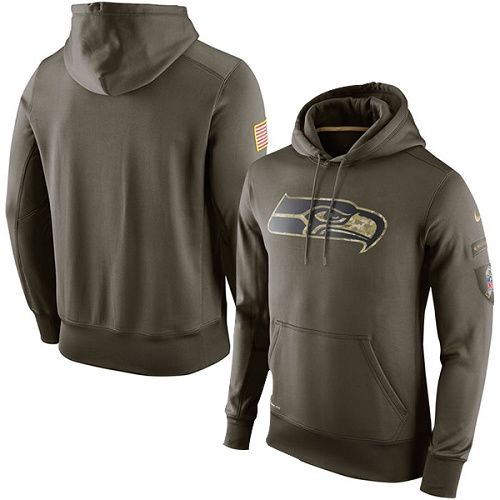 Men's Seattle Seahawks Olive Salute To Service KO Performance Hoodie cheap jerseys for sale - CheapJerseys.Shop