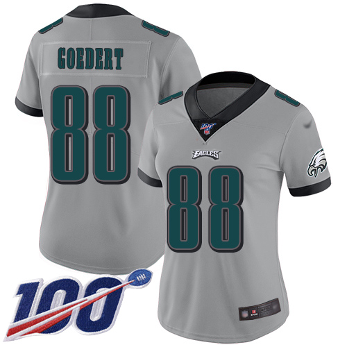 Eagles #88 Dallas Goedert Silver Women's Stitched Limited Inverted Legend 100th Season Jersey cheap jerseys for sale - CheapJerseys.Shop