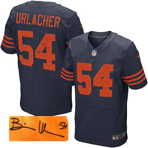 Chicago Bears #54 Brian Urlacher Navy Blue Alternate Men's Stitched Elite Autographed Jersey Men's cheap jerseys for sale - CheapJerseys.Shop