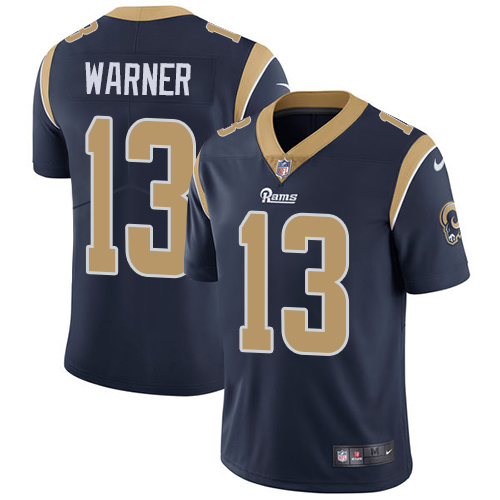Los Angeles Rams #13 Kurt Warner Navy Blue Team Color Men's Stitched Vapor Untouchable Limited Jersey Men's cheap jerseys for sale - CheapJerseys.Shop