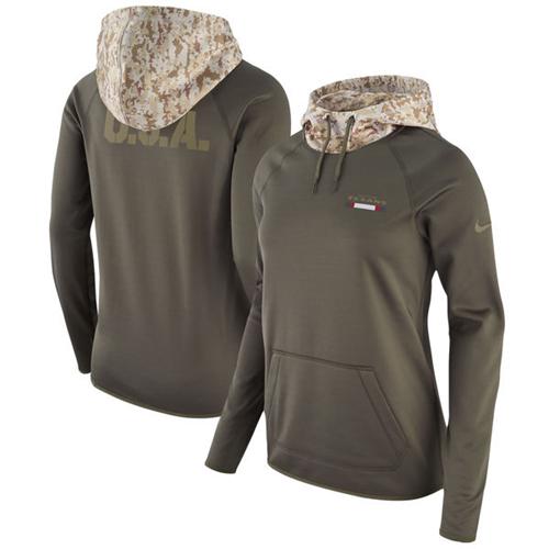 Women's Houston Texans Olive Salute To Service Performance Pullover Hoodie cheap jerseys for sale - CheapJerseys.Shop