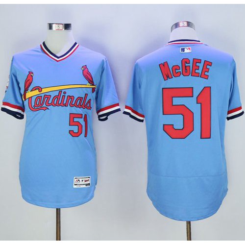 St.Louis Cardinals #51 Willie McGee Light Blue Flexbase Authentic Collection Cooperstown Stitched Jersey Men's cheap jerseys for sale - CheapJerseys.Shop