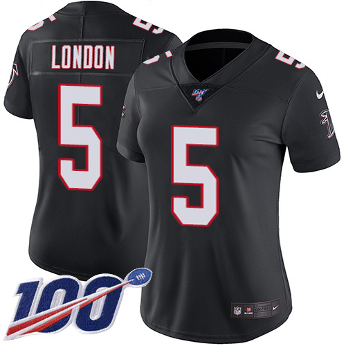 Falcons #5 Drake London Black Alternate Stitched Women's 100th Season Vapor Untouchable Limited Jersey cheap jerseys for sale - CheapJerseys.Shop