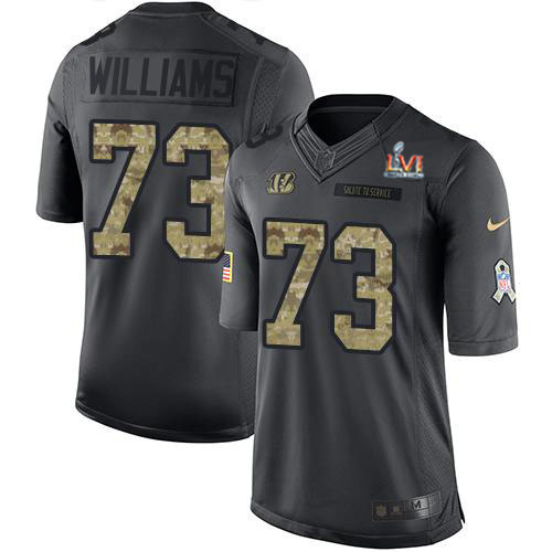 Cincinnati Bengals #73 Jonah Williams Black Team Color Super Bowl LVI Patch Men's Stitched Limited Therma Long Sleeve Jersey Men's cheap jerseys for sale - CheapJerseys.Shop