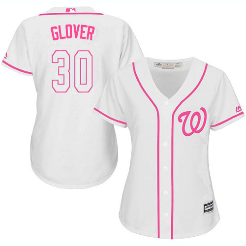 Washington Nationals #30 Koda Glover White/Pink Fashion Women's Stitched Jersey Womens cheap jerseys for sale - CheapJerseys.Shop