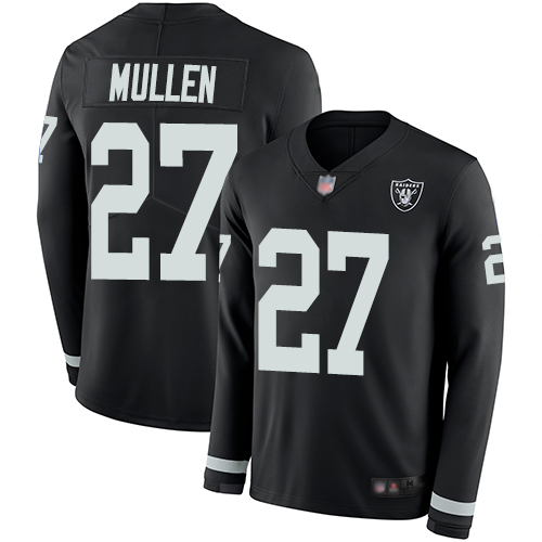 Las Vegas Raiders #27 Trayvon Mullen Black Team Color Men's Stitched Limited Therma Long Sleeve Jersey Men's cheap jerseys for sale - CheapJerseys.Shop
