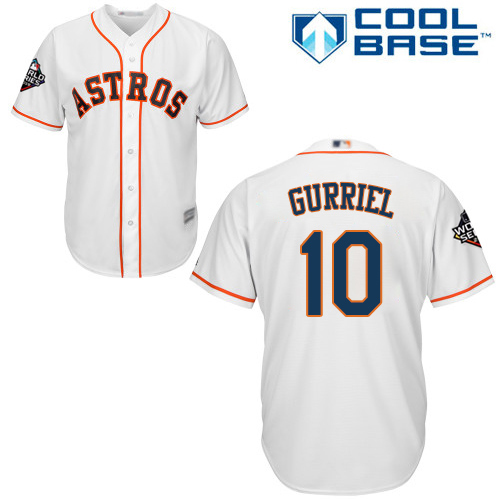 Houston Astros #10 Yuli Gurriel White Cool Base 2019 World Series Bound Stitched Youth Jersey Youth cheap jerseys for sale - CheapJerseys.Shop