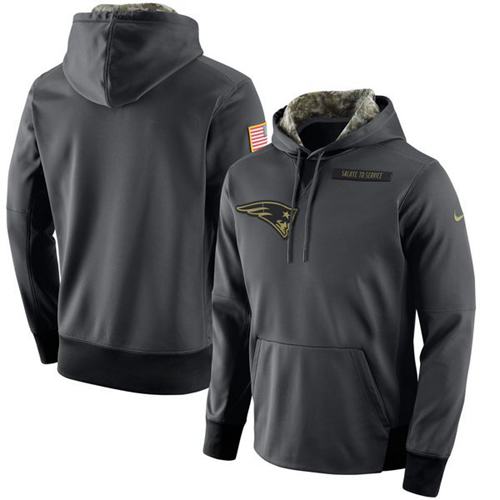Men's New England Patriots Anthracite Salute To Service Player Performance Hoodie cheap jerseys for sale - CheapJerseys.Shop