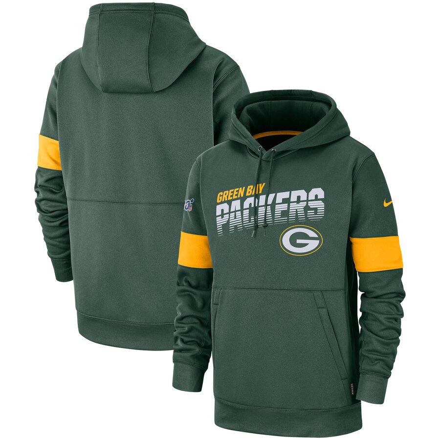 Green Bay Packers Sideline Team Logo Performance Pullover Hoodie Green cheap jerseys for sale - CheapJerseys.Shop