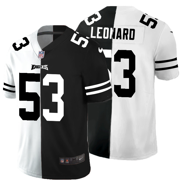 Philadelphia Eagles #53 Shaquille Leonard Men's Black V White Peace Split Vapor Untouchable Limited Jersey cheap jerseys for sale - CheapJerseys.Shop