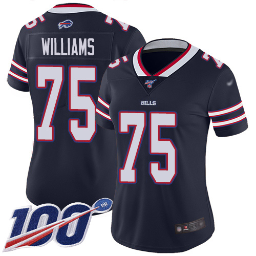 Buffalo Bills #75 Daryl Williams Navy Women's Stitched Limited Inverted Legend 100th Season Jersey Womens cheap jerseys for sale - CheapJerseys.Shop