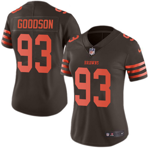 Cleveland Browns #93 B.J. Goodson Brown Women's Stitched Limited Rush Jersey Womens cheap jerseys for sale - CheapJerseys.Shop