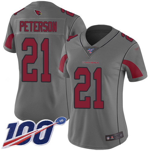Cardinals #21 Patrick Peterson Silver Women's Stitched Limited Inverted Legend 100th Season Jersey cheap jerseys for sale - CheapJerseys.Shop