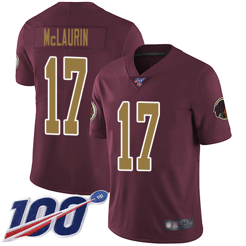Commanders #17 Terry McLaurin Burgundy Red Alternate Youth Stitched 100th Season Vapor Limited Jersey cheap jerseys for sale - CheapJerseys.Shop