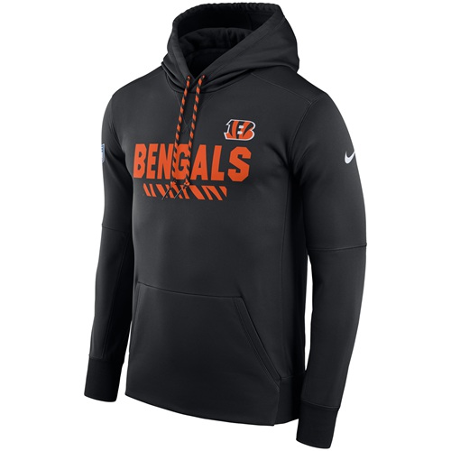 Men's Cincinnati Bengals Black Sideline ThermaFit Performance PO Hoodie cheap jerseys for sale - CheapJerseys.Shop