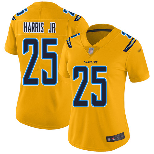 Los Angeles Chargers #25 Chris Harris Jr Gold Women's Stitched Limited Inverted Legend Jersey Womens cheap jerseys for sale - CheapJerseys.Shop