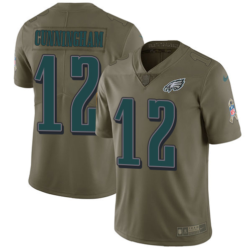 Philadelphia Eagles #12 Randall Cunningham Olive Youth Stitched Limited 2017 Salute to Service Jersey Youth cheap jerseys for sale - CheapJerseys.Shop