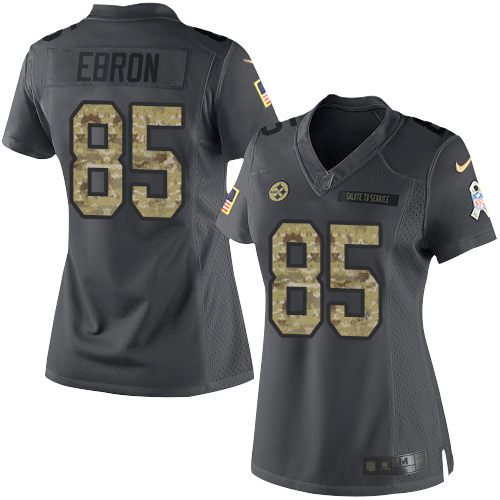 Pittsburgh Steelers #85 Eric Ebron Black Women's Stitched Limited 2016 Salute to Service Jersey Womens cheap jerseys for sale - CheapJerseys.Shop