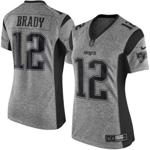 Patriots #12 Tom Brady Gray Women's Stitched Limited Gridiron Gray Jersey cheap jerseys for sale - CheapJerseys.Shop