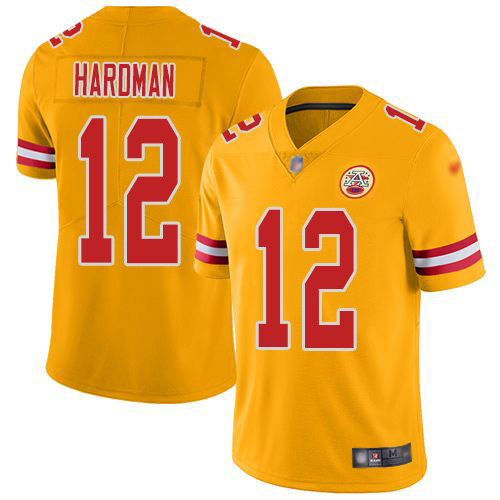 Chiefs #12 Mecole Hardman Gold Men's Stitched Limited Inverted Legend Jersey cheap jerseys for sale - CheapJerseys.Shop