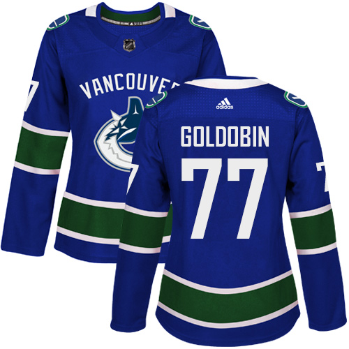 Vancouver Canucks #77 Nikolay Goldobin Blue Home Authentic Women's Stitched Jersey Womens cheap jerseys for sale - CheapJerseys.Shop