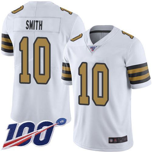 New Orleans Saints #10 Tre'Quan Smith White Men's Stitched Limited Rush 100th Season Jersey Men's cheap jerseys for sale - CheapJerseys.Shop