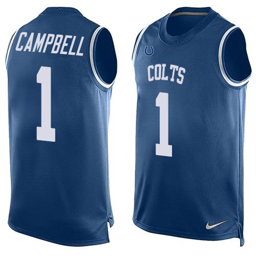 Colts #1 Parris Campbell Royal Blue Team Color Men's Stitched Limited Tank Top Jersey cheap jerseys for sale - CheapJerseys.Shop
