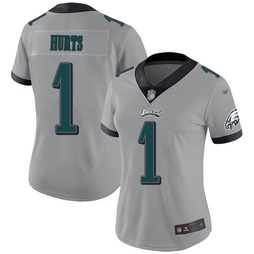 Eagles #1 Jalen Hurts Silver Women's Stitched Limited Inverted Legend Jersey cheap jerseys for sale - CheapJerseys.Shop