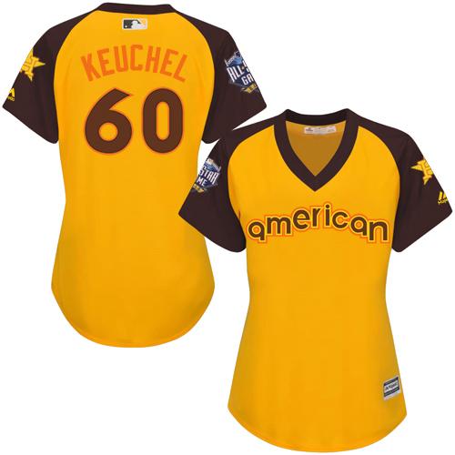 Houston Astros #60 Dallas Keuchel Gold 2016 All-Star American League Women's Stitched Jersey Womens cheap jerseys for sale - CheapJerseys.Shop