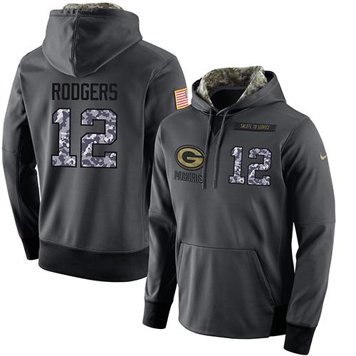 Men's Green Bay Packers #12 Aaron Rodgers Stitched Black Anthracite Salute To Service Player Performance Hoodie cheap jerseys for sale - CheapJerseys.Shop